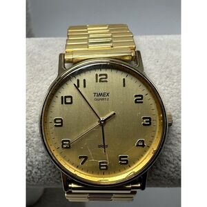 Timex Mens‎ Watch CC 1995 New Battery 32MM 6.75" Stretch Band P93